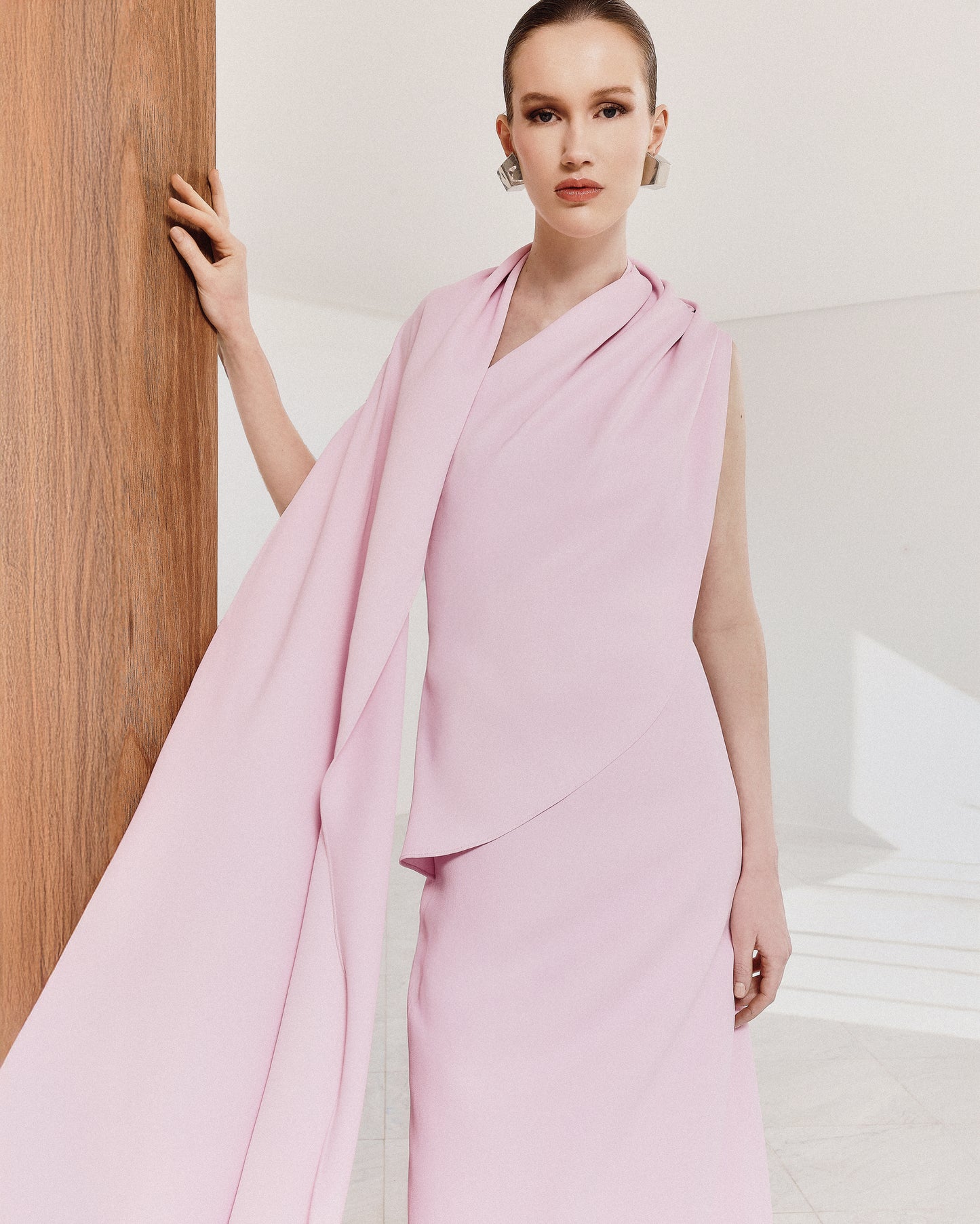 Vestido Recamo Rosa