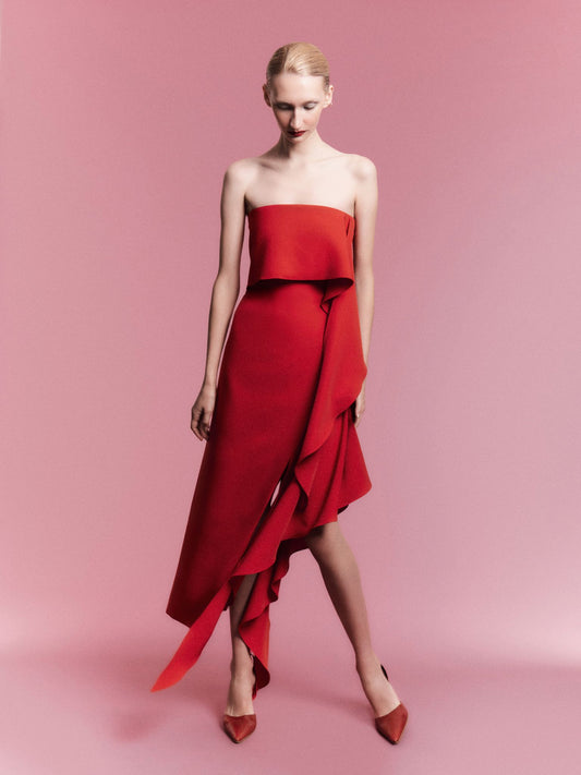 Vestido Vereda Midi Vermelho