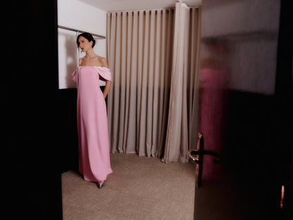 Vestido Moldura Rosa