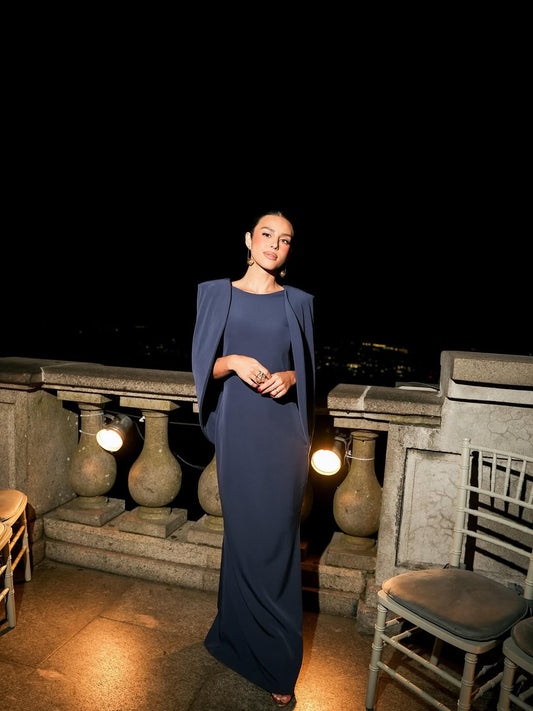 Vestido Ostra Marinho