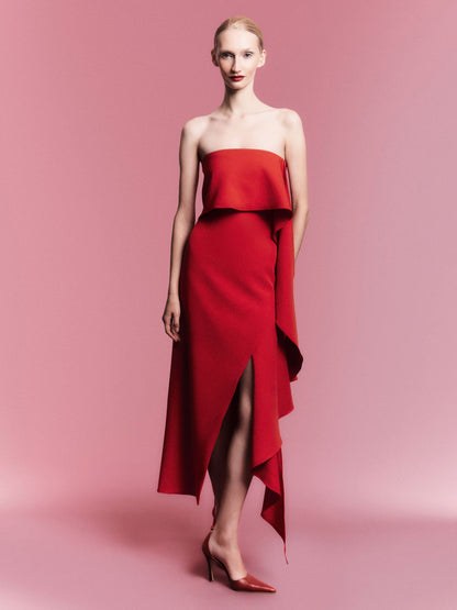 Vestido Vereda Midi Vermelho