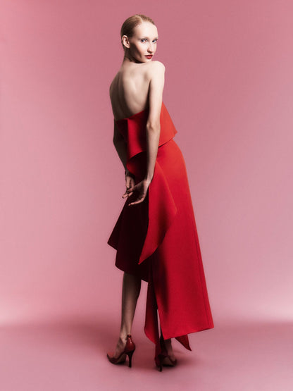 Vestido Vereda Midi Vermelho