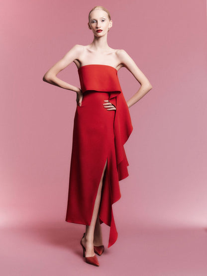Vestido Vereda Midi Vermelho